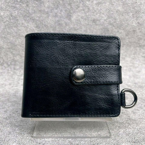 AA LEATHER Dompet Kulit Sapi Asli Pria - Model Snap Hook Minimalis 2 Slot Utama