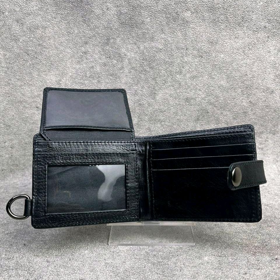 AA LEATHER Dompet Kulit Sapi Asli Pria - Model Snap Hook Minimalis 2 Slot Utama