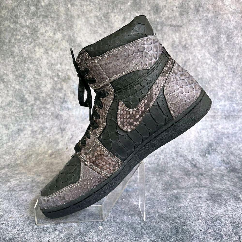 AA LEATHER sepatu Custom Real Python Skin - Abu-abu & Hitam | Sepatu Kulit Ular Asli Handmade