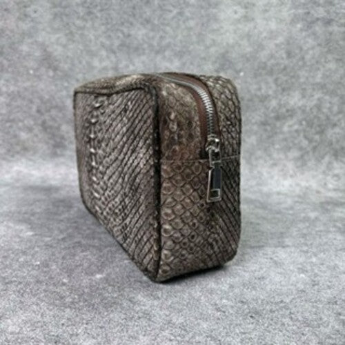 AA LEATHER Men's Genuine Snake Leather Handbag | Compact & Premium Design