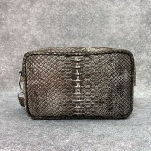 AA LEATHER Men's Genuine Snake Leather Handbag | Compact & Premium Design